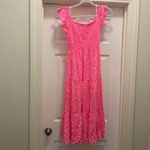 Size XS Aura Pink Check you out lilly Pulitzer midi dress!